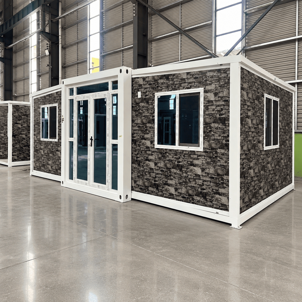 منزل حاوية قابلة للتوسيع مقاس 10 أقدام من Casa Box | كابينة ذات نسيج صخري